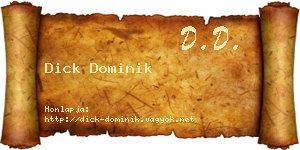 Dick Dominik névjegykártya